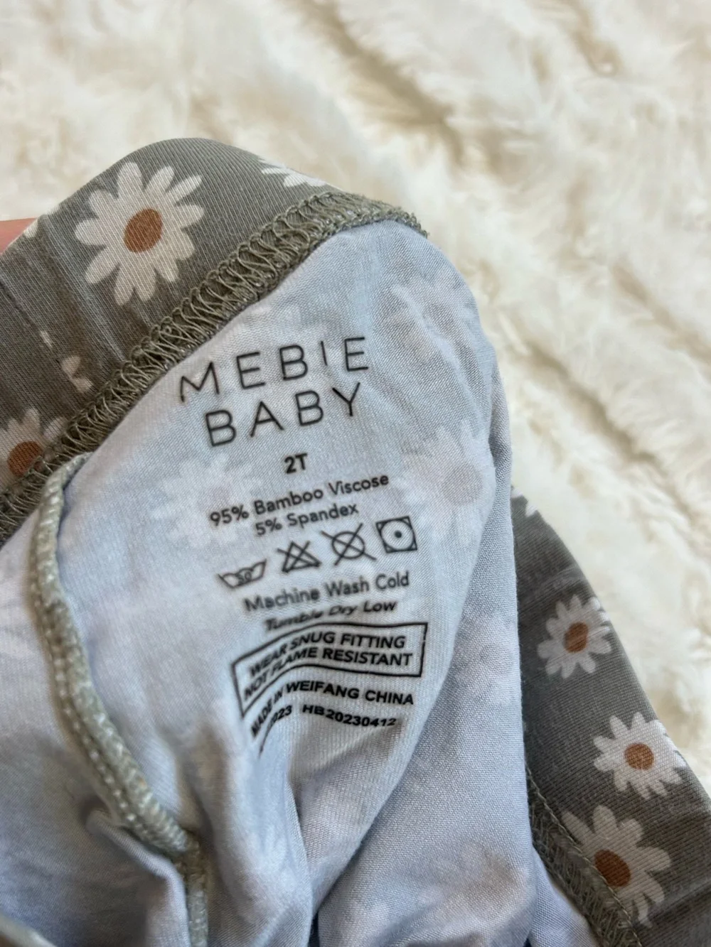 Mebie Baby Grey Floral Bamboo Pajama Set